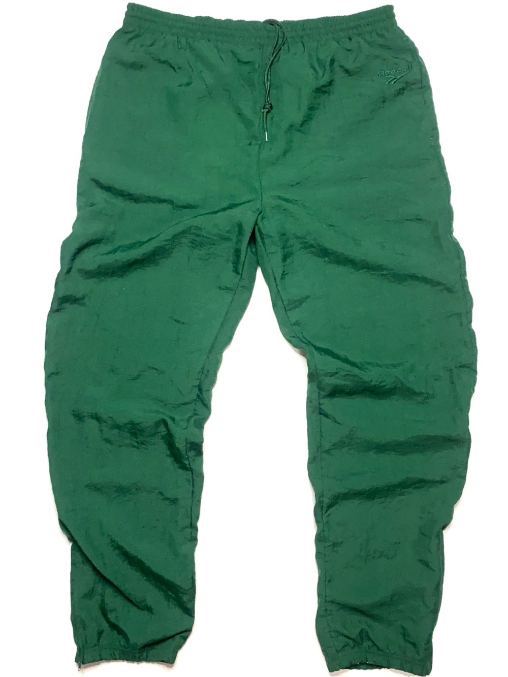 Vintage Reebok Men’s Lined Windbreaker Track Pants Forest Green Size XL Athletic